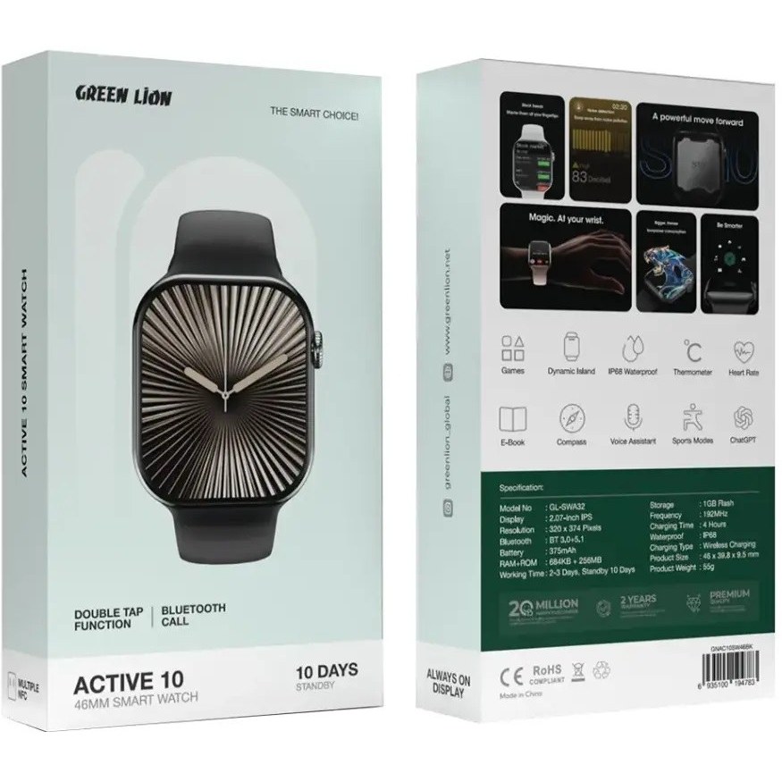 ساعت هوشمند گرین لاین مدل ACTIVE 10 سایز ۴۶ میلیمتر با نمایشگر AMOLED